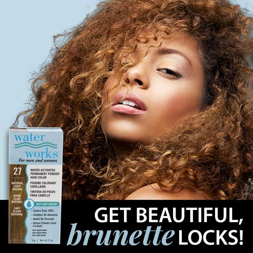 Water Works Powder Hair Color, Permanent, Light Brown, 3 packs