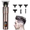 Suttik Ornate Hair Clippers for Men, Cordless Edgers Clippers Professional Hair & Beard Trimmer for Barber Pro Zero Gapped T-blade Outline Trimmer with LCD Display, Rose Gold