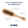 Kent KB MiniWoodyhog Travel Size Detangling Brush Beech-wood Travel Brush, Firm Rounded Wooden Bristles,Natural Cushion Detangler Wooden Hair Brush for Women Men and Kids Everyday Care,Made in England