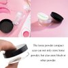 HAHIYO 4Pcs 10ml/0.34oz Plastic Empty Travel Powder Container Small Loose Powder Compact Case Makeup Cosmetic Jar Refillable Powder Box No Leak Powder Holder with Rotatable Sifter and Black Screw Lid