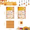 JUESMOS Fall Bingo Game 24 Players Autumn Bingo Cards Fall Thanksgiving Party Games for Adults Family Activity Autumn Bingo Harvest Game Party Favors Classroom School Supplies