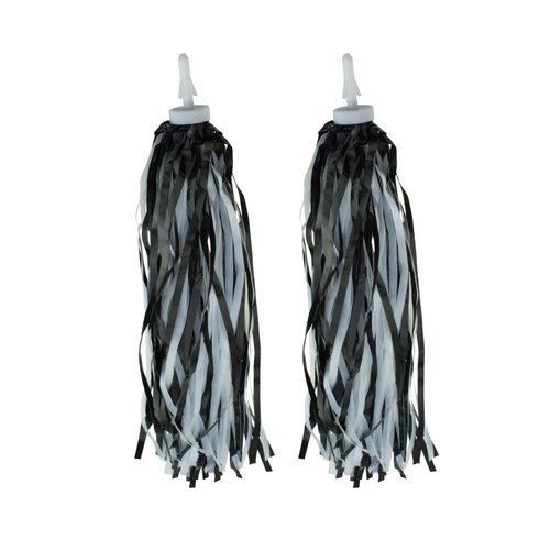 Fenix Cycles Bicycle Handlebar Streamers Tassels (Black/White)