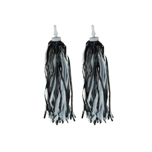 Fenix Cycles Bicycle Handlebar Streamers Tassels (Black/White)