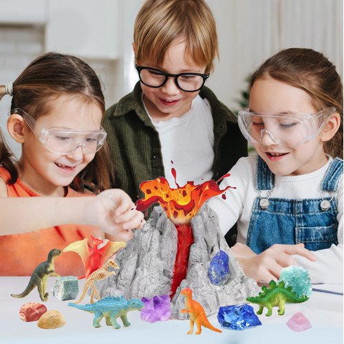 Volcano Kit, Dinosaur Kit，Gem Digging Kit, Volcano Eruption Science Kits, Science STEM Activities Educational for Age 6-8-12, Kid Toys, Birthday Gift