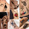 77 Sheets Music Temporary Tattoo Adult Kids Fake Tattoos Birthday Music Festival Party Favors Half Arm Sleeves Guitar Violin Piano Music Notes Tattoo Stickers for Men Women Kids