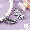 PAGOW 2Pcs Crystal Flower Bridal Hair Clips, Silver Bride Wedding Hair Accessories Hair Pins, Rhinestone Flower Wedding Headpiece for Brides Women Girls