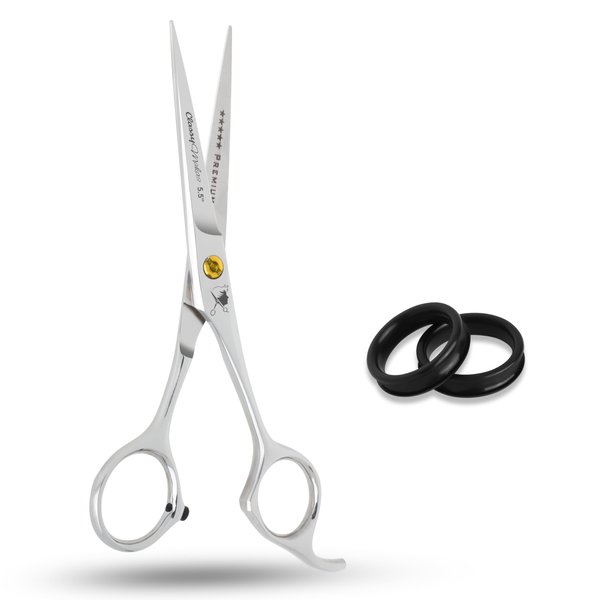 Classy Makas Professional Hair Cutting Scissors - Right Handed - 5.5 inch Stainless steel - Razor Sharp Blades for Smooth and Fine Cutting- For Men Women and Children & Trimming Beard (PBS-02)