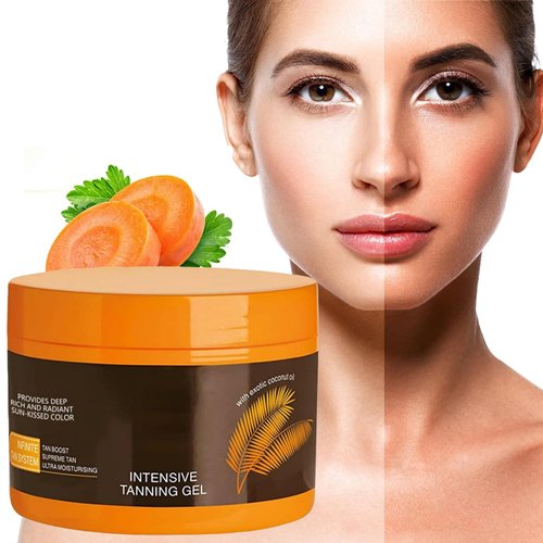 Luxury Intensive Tanning Gel, Natural Tanning Accelerator Cream Gel, Carrot Sun Tanning Gel, Intensive Tanning Luxe Gel, Intensive Tanning Gel for Sunbed Outdoor Sun Tanning (1pcs)