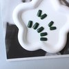 Dark Green Press on Nails Medium Short Square Nails,KXAMELIE Acrylic Nails Glue on Nails Medium Length,False Nails Press ons,Best Fake Nails for Girls Stick on Nails for Women Daily Wear in 24PCS