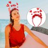 Soochat Valentine's Day Headband Heart Headband Red Sequin Love-shaped Head Boppers for Valentines Day Wedding Birthday Party Supplies