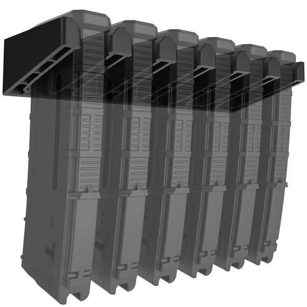 Solid ABS 6X Standard PMAG Wall Mount, Mag Holder, Home Magazine Storage Rack, 1 Pack