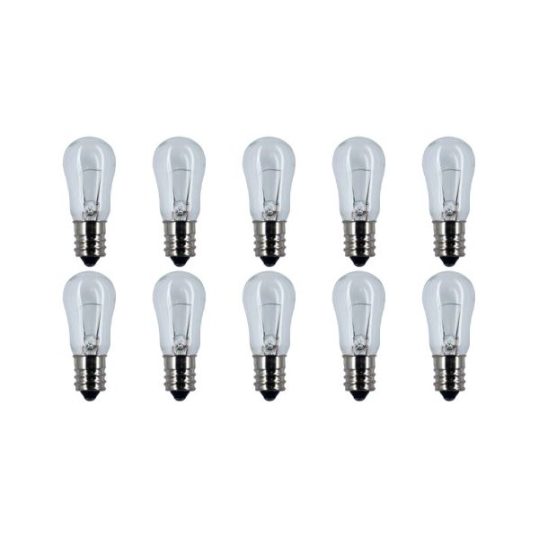 CEC Industries #6S6 24V Bulbs, 24 V, 6 W, E12 Base, S-6 Shape (Box of 10)