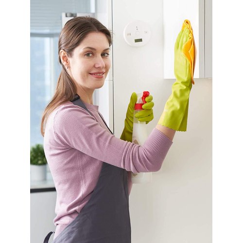 LANON wahoo Skin-Friendly Cleaning Gloves, Dishwashing Kitchen Gloves with Cotton Flocked Liner, Reusable, Non-Slip, Bud Tender, Medium