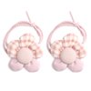 2PCS Fabric Flower Ropes Hair Band Ties Ponytail Holders Soft Elastic Bands with Flowers Accessories for Children Girls and Ladies (Purple)
