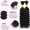 Human Braiding Hair 18 Inch 2 Bundles 100g Deep Wave Bulk Human Hair for Braiding No Weft 10A Brazilian Virgin Curly Human Hair Extensions for Boho Braids Wet and Wavy Human Hair for Micro braiding