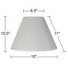 6 1/2" Top x 15" Bottom x 10 1/2" High x 11" Slant Lamp Shade Replacement Medium White Ivory Empire Mushroom Round Traditional Linen Pleated Spider Harp Finial - Springcrest