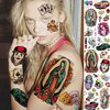 6 Sheets 3D Mexico Chicano Temporary Tattoos For Women Men Adults, Watercolor Guadalupe Tattoo Sticker, Prison Gangster Cholo Joker Chicana Halloween Tattoos Face, Tatuajes Temporales Autocolante