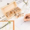 Toptime Letter Stamps, 42Pcs Rubber Alphabet Stamp Set DIY Wooden Stamps with Storage Case, Vintage Number Stamps Mini Symbol Stamps for Crafting, Journaling, Card Making, Scrapbooking, Kids Painting