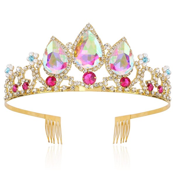 Velscrun Girls Rapunzel Crown, Crowns for Girls, Princess Crown for Girls, Girls Tiaras Headband, Girls Crown Princess Tiara, Multicolored Crown Headbands for Birthday Party and Halloween Cosplay