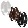 Set of Three 6.5 Inch Banana Clip Hair Clincher Interlocking Black Clear Tortoise for women and G