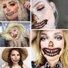 Halloween Temporary Horror Scary Mouth Face Tattoo Stickers Props for Women Adults Men Cosplay Party Masquerade Accessories Kit