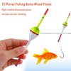 Sumind 10 Pieces Fishing Floats Balsa Wood Floats Oval Stick Floats Slip Bobbers for Fishing Tackle Accessories (0.79 Inch in Diameter, 1.18 Inch in Length)
