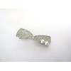 Small clear crystal bow shaped alligator hair clip for fine thin hair