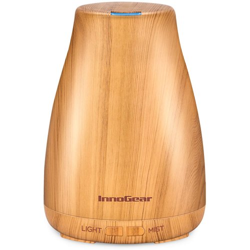 InnoGear Essential Oil Diffuser, Upgraded Diffusers for Essential Oils Aromatherapy Diffuser Cool Mist Humidifier with 7 Colors Lights 2 Mist Mode Waterless Auto Off for Home Office Room, Yellow