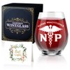 AGMDESIGN Funny Two Sided Good Day Bad Day Don't Even Ask NP Nurse Practitioner Wine Glass, Gift for Doctor, Medicine, Assistant, Physician, Nurse, Students, Graduation Gifts for Men Women