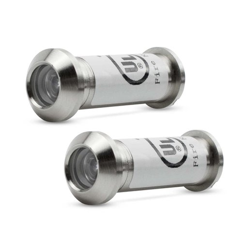 SANATO Satin Nickel Door Viewer Door Peephole UL Listed Fire Proof 180 Degree, Diameter 1/2"(12mm), Fits Door Thickness 1-3/8" to 2-6/25" (35-57mm) US15, 2 Pack