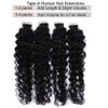 Kiss darling Tape in Hair Extensions Water Wave Real Human Hair Skin Weft Tape in Extensions for Women 30inch 40pcs 100g Natural Black Wet & Wavy Curly Real Human Hair Tap Ins Extensions