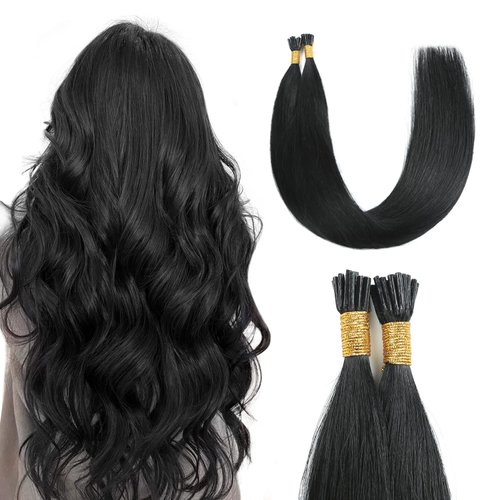 Sunya I Tip Hair Extensions Human Hair Black 24 Inch Itip Hair Extensions Human Hair Jet Black I Tip Hair Extensions Remy Itip Human Hair Extensions 50g/50Strands
