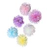 Minkissy Pom Hair Ties Sparkle Ball Hair Bands Elastic Ponytail Holders 6PCS xmas party favors(White Yellow Purple Blue Pink Light Purple)