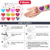 Heart Temporary Tattoos - Valentine Tattoos 96PCS Love Themed Stickers for Kids Birthday Party Supplies, Decorations, Favors, and Prizes - Cute Gifts for Boys and Girls