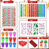 192 Pcs Christmas Stationery Party Favors Bulk 24 pack Christmas Goodie Bags for Kids with Pencils Eraser Slap Bracelets Stamps Cards Treat Bags Christmas School Classroom Gifts Prizes for Students