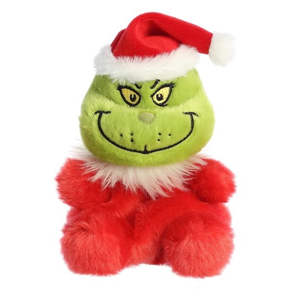 Aurora® Whimsical Dr. Seuss™ Santa Grinch Palm Pals™ Stuffed Animal - Magical Storytelling - Literary Inspiration - Red 5 Inches