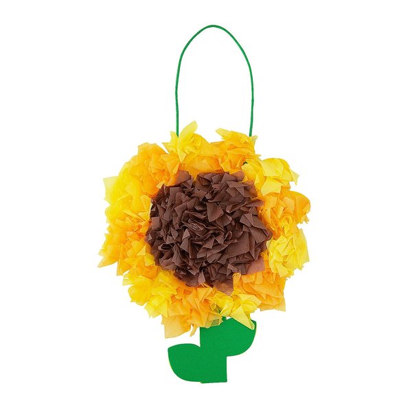 Fun Express 6" x 8" Fall Sunflower Crinkle Tissue Paper Craft Kit - Makes 12