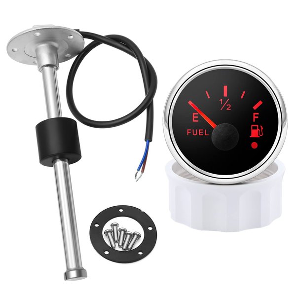 MAIMEIMI Fuel Sending Unit and Gauge Kit 240-33ohm 5" Marine Boat Water Fuel Level Sender Set (Black)