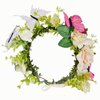 Alove Ditto Dark Pink and White Butterfly Flowers Rose Headband Hair Wreath Floral Garland Crown Headpiece
