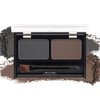 Brow Powder Kit,Long-Lasting Waterproof Two Colors Brow Filler Get Full Defined Natural Brows,Eye Brow Contour Palette with Double-ended Eyebrow Brush,sombra para cejas - Dark Brown+Dark Gray