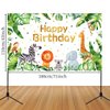 Safari Happy Birthday Party Supplies Jungle Animals Theme Birthday Banner Backdrop Zoo Animals Party Decorations backgroud for Baby Shower Birthday Party Indoor Outdoor Decorations Supplies