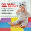 MEDca Floor Mat 10-Tile Exercise Mat Solid Foam EVA Playmat Kids Safety - 10-Pcs of (1) Random Solid Color, Receive Either Red, Blue, Green, Yellow, Purple or Orange
