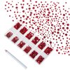 Zealer 1800pcs Crystals Red Nail Art Rhinestones Round Beads Top Grade Flatback Glass Charms Gems Stones for Nails Decoration Crafts Eye Makeup Clothes Shoes 300pcs Each (Mix SS3 6 10 12 16 20)