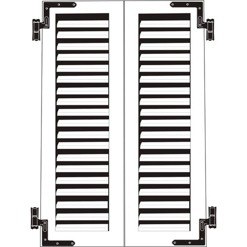 QCAA Blind Shutter Hinge for Wood Frame & Brick, Steel, 2-1/8" Offset, Powder Coated Matte Black, 4 Pack (2 Pair), Made in Taiwan