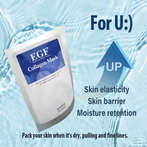 EGF Collagen Face sheet Mask 1.18OZ*10. 1Day 1Mask. Special Treatment for Firming and Reducing Signs of Aging,Provides nutrition to the neck and face with a generous amount of collagen extract.