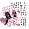 EBANKU Nail Letter Stickers 10 Sheets Nail Art Stickers for Gel Nails 5colors Self-Adhesive Old English Words Alphabet Nail Decals