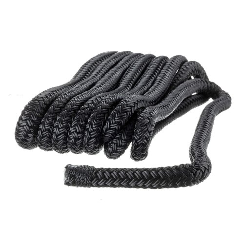 Seachoice Double-Braid Nylon Dock Line w/Eye Splice, Pre-Shrunk, Heat Stabilized, 3/8 in. X 10 Ft., Black