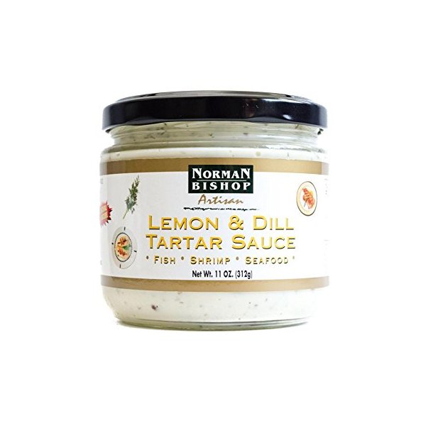 Norman Bishop Lemon and Dill Tartar Sauce, 8.5 oz. Bottle. Great For Fish, Seafood, Shrimp, Dipping