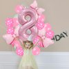 Pink Birthday Balloons Pink Bow Balloons 40 Inch Number Balloons Set for Pink Birthday Decorations 8 Year Old Girl Birthday Party Decoration Balloon Aluminum Film Balloon