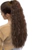 XUENMB Curly Ponytail Extension for Women 21 Inch Long Drawstring Kinky Curly Wigs Daily Black Natual Wavy Clip in Ponytail Hairpieces (Red Brown)